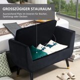  Tapecirana klupa za odlaganje s naslonima za ruke baršunasti izgled drvene noge 107x42x65 cm crna | shoptok.hr