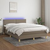 The Living Store Box spring postelja z vzmetnico LED taupe 140x200 cm blago - Box Spring Postelja, (21517767) | Shoptok.si