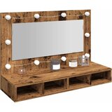  Ormar s ogledalom i LED-om Staro drvo 90x31,5x62 cm | shoptok.hr