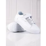 TRENDI Baby sneakers white with silver glitter