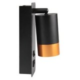  Zidno spot svetlo sa USB punjačem 1xGU10/35W/230V crno/zlatno | Eponuda.com