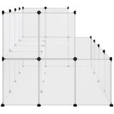 vidaXL Ograda za male živali prozorna 143x107x93 cm PP in jeklo | Shoptok.si