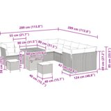 13 Dijelni vrtni sofa set s jastučićima Bež Poliratan Akacija | shoptok.hr