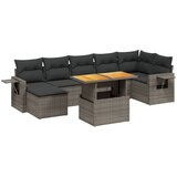 Maison Chic Seti vrtnega pohištva - Vrtna garnitura - Vrtni pohištvo set 8-delna z blazinami siv poli ratan, (21799724) | Shoptok.si