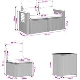  Set sofe 5 kom. Crna i krem-bijela Poli Rattan i čelik | shoptok.hr