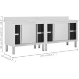  Radni stolovi s kliznim vratima 2 kom 240x50x(95-97)cm cm čelik | Eponuda.com