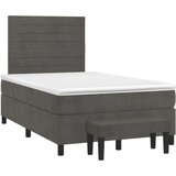 Box spring postelja z vzmetnico temno siva 120x200 cm žamet, (20901751) | Shoptok.si