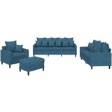 vidaXL 4-dijelni set sofa s jastucima plavi baršunasti | shoptok.hr