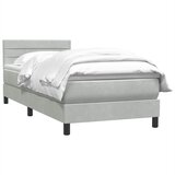 Box Spring krevet s madracem svijetlo sivi 90x220 cm baršun | shoptok.hr