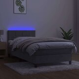  Box spring postelja z vzmetnico LED svetlo siva 80x200 cm žamet, (20726036) | Shoptok.si