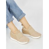 Shelvt Brown suede wedge sneakers | Shoptok.si