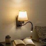  Brilagi - LED zidna lampa NUBILA 1xE27/25W/230V+LED/3W crna/svetlo braon | Eponuda.com