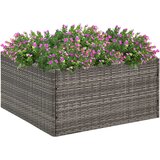 vidaXL Vrtno cvetlično korito sivo 80x80x40 cm poli ratan Cene