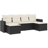  6-dijelni set vrtnih sofa s jastucima crni od poliratana | shoptok.hr