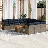 vidaXL 12-dijelni set vrtnih sofa od poliratana s jastucima sivi | shoptok.hr
