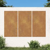 vidaXL Vrtna stenska dekoracija 3 kosi 105x55 cm corten jeklo sonce | Shoptok.si