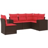 vidaXL 5-delni vrtni komplet sedežnih garnitur z blazinami rjav poli ratan, (5000293632) | Shoptok.si