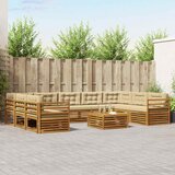  Set vanjskih sofa 10 pcs Prirodna i bež Čvrsto drvo akacije | shoptok.hr