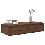 vidaXL Stenska polica s predali rjav hrast 80x34x17 cm inženirski les Cene