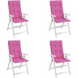  Jastuci za stolicu s visokim naslonom 4 kom ružičasti tkanina 120 x 50 x 3 cm | shoptok.hr