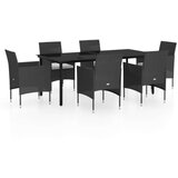  7-dijelni vrtni blagovaonski set s jastucima crni | shoptok.hr