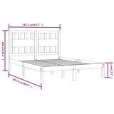  Okvir za krevet od masivne borovine bijeli 140 x 200 cm | shoptok.hr