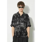 Aries Košulja Graveyard Hawaiian Shirt za muškarce, boja: crna, relaxed, s klasičnim ovratnikom, SUAR40100X