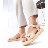  Beige Sandals with a Buckle on the Strap Mirkasa | Shoptok.si