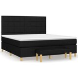  Box spring postelja z vzmetnico črna 160x200 cm blago, (20791932) | Shoptok.si