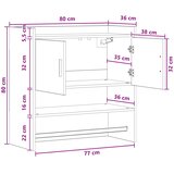  Polica na zidu Zidna montaža Betonska siva 80 x 36 x 80 cm | Shoptok.si