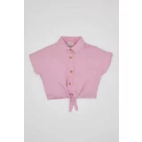 Defacto Baby Girl Shirt Collar Short Sleeve Shirt