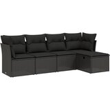  The Living Store Vrtna sedežna garnitura 5-delna z blazinami črn poli ratan - Vrtna Sedežna Garniture, (21453170) | Shoptok.si