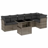 Maison Chic Seti vrtnega pohištva - Vrtna garnitura - Vrtni pohištvo set 7-delna z blazinami siv poli ratan, (21801237) | Shoptok.si