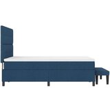  Postelja s škatasto vzmetjo z vzmetnico in klopjo Modra 160x200 cm Tkanina, (22083336) | Shoptok.si
