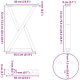  Noge za blagovaonski stol 2 kom Crne 60 x (72-73,3) cm Čelične | shoptok.hr