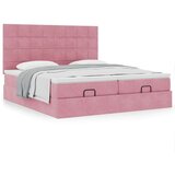 vidaXL Otomanski posteljni okvir z vzmetnicami roza 160x200cm žamet, (21610061) | Shoptok.si