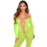 Leg Avenue Exotic Snake Crotchless Bodystocking 89357 Neon Green | Shoptok.si