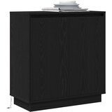 vidaXL komoda s LED svjetlom, crna hrast, 71x34,5x75 cm, od konstruiranog drveta u