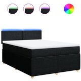 vidaXL Box spring postelja z vzmetnico črna 160x200 cm blago, (21306944) | Shoptok.si