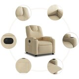  Električni naslanjač krem tkanina | Shoptok.si
