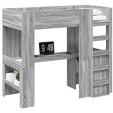  Postelja na podstrešju z mizo Siva Sonoma 75 x 190 cm, (5000137013) | Shoptok.si