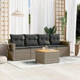  The Living Store Vrtna sedežna garnitura 5-delna z blazinami siv poli ratan - Vrtna Sedežna Garniture, (21481574) | Shoptok.si