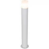QAZQA Stoječa zunanja svetilka bela z opalnim senčnikom 70 cm - Odense