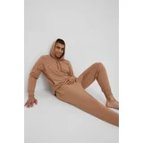 Calvin Klein Underwear Dukserica za muškarce, boja: smeđa, s kapuljačom, glatka