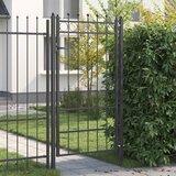  Ogradna vrata HORST 100 x 175 cm Metal Crna Može se zaključati | shoptok.hr