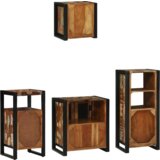 vidaXL Set namještaja za kupaonicu 4 pcs Čvrsto reciklirano drvo | shoptok.hr