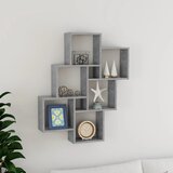 vidaXL Stenska polica kockasta betonsko siva 78x15x93 cm iverna plošča Cene