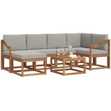  Set vanjskih sofa 7 kom. Prirodna i svijetlo siva | shoptok.hr
