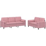  2-dijelni set sofa s jastucima ružičasti baršunasti | shoptok.hr