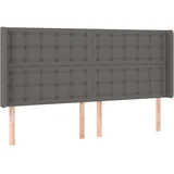 vzglavna omarica - nočna omarica - posteljna omarica z ušesi sivo 163x16x118/128 cm umetno usnje, (21709229)